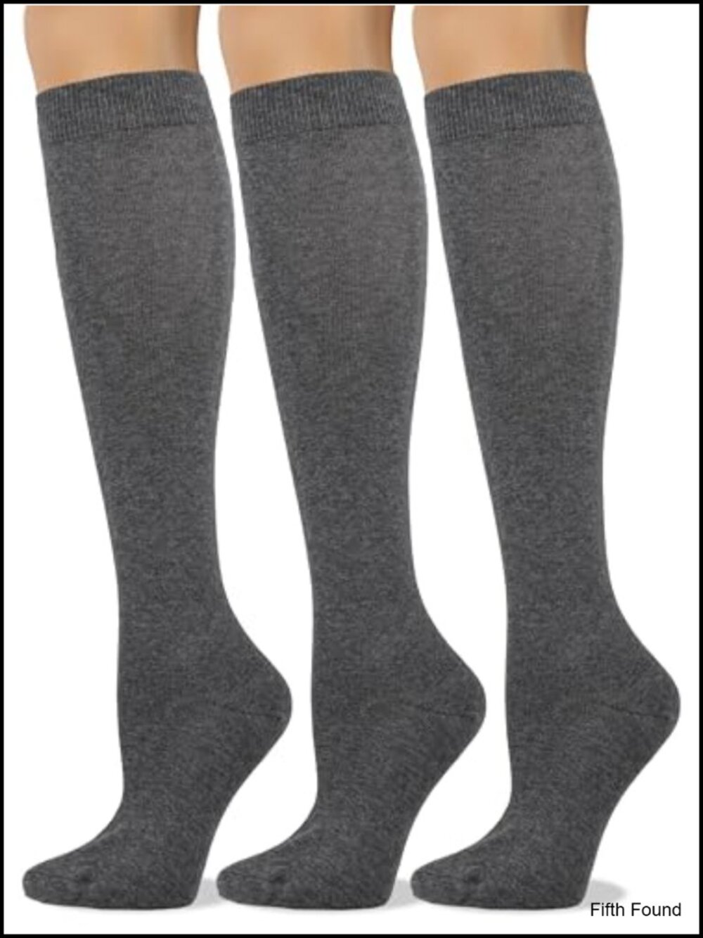Soft Combed Cotton Knee High Socks Seamless Toe Comfy Calf Socks